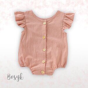 Short Sleeve Ruffle Romper Bodysuit Baby Girl -Outfit Romper Bodysuit Baby Girls